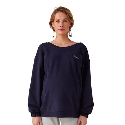 Sweat grossesse brodé "pétillante" coton bio ENVIE DE FRAISE
