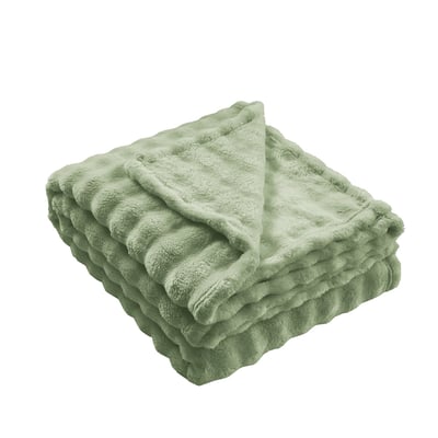 Plaid polaire doux et chaux SILBURY HILL SENSEI MAISON