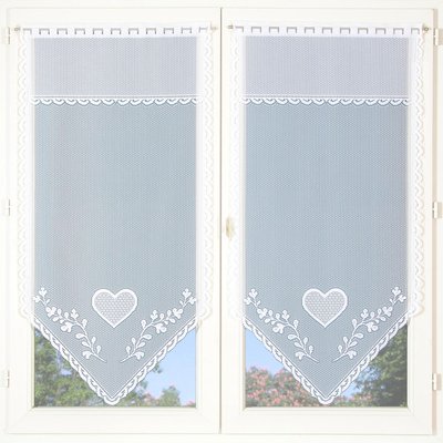 Paire de petits voilages cœur en pointe HOME MAISON