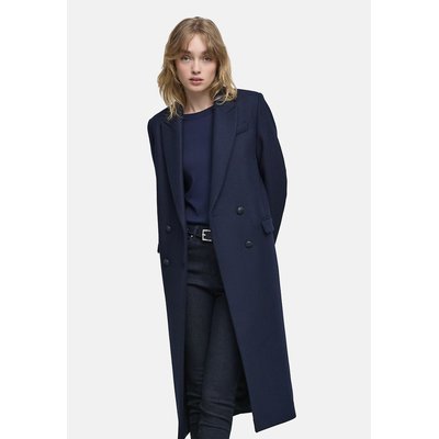 Wool Mix Long Coat with Buttons IKKS