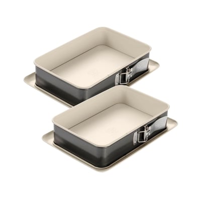Lot de 2 moules à gâteaux 28/18 cm en acier BACK-TREND DR OETKER