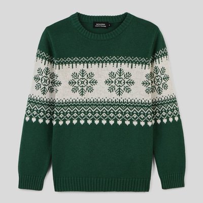 Pull col rond jacquard contient de la laine MONOPRIX