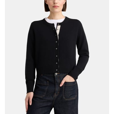 Cardigan droit zali boutons bijoux cachemire GALERIES LAFAYETTE