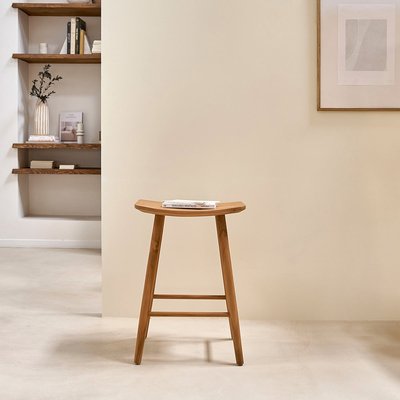 Tabouret en bois teck massif 65 cm  AMBRE BERAH GETAH