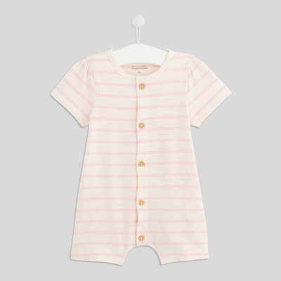 Combinaison courte rayée en coton BIO BOUT'CHOU