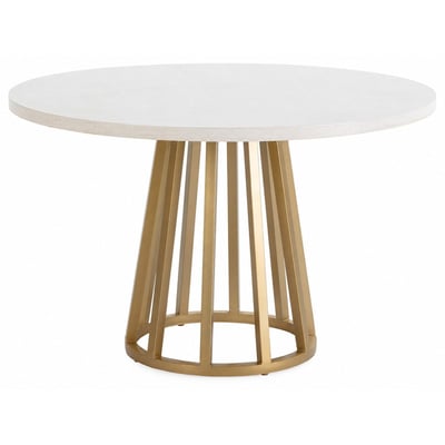 Table à manger ronde bois de mindi et métal RECOLLECTION