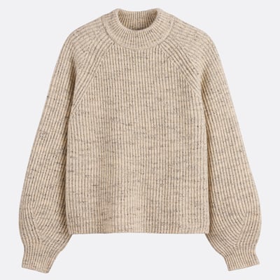 Pull col rond, en grosse maille en laine mélangée LA REDOUTE COLLECTIONS