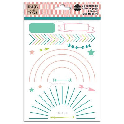 2 pochoirs pour Bullet Journal TOGA