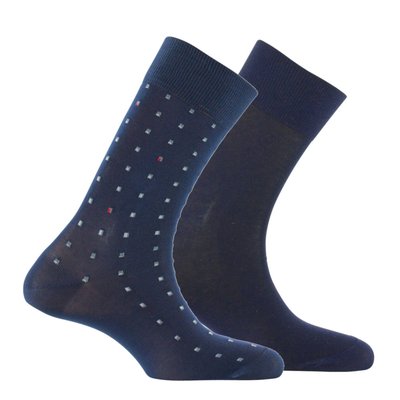 Lot de 2 paires de chaussettes fil d'écosse plumetis MADE IN FRANCE KINDY