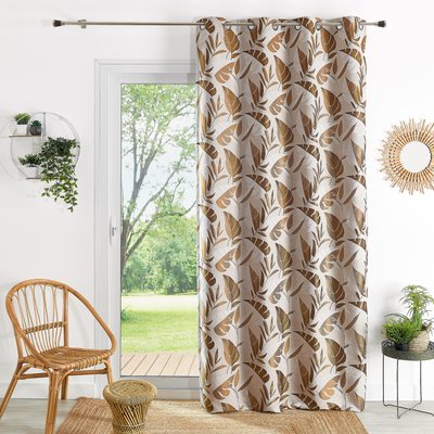 Rideau tamisant à oeillets motif feuilles HOME MAISON