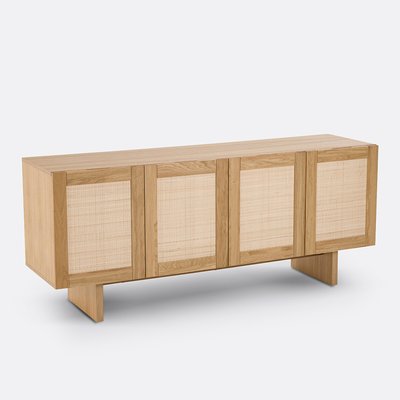 Sideboard Arty mit 4 Türen, Eichenfurnier und Rohrgeflecht LA REDOUTE INTERIEURS