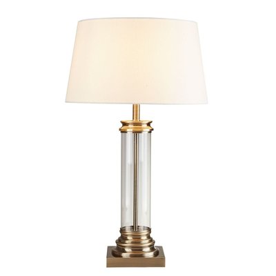 Lampe PEDESTAL 1x60W E27 Laiton Antique Transparent Crème BOUTICA-DESIGN