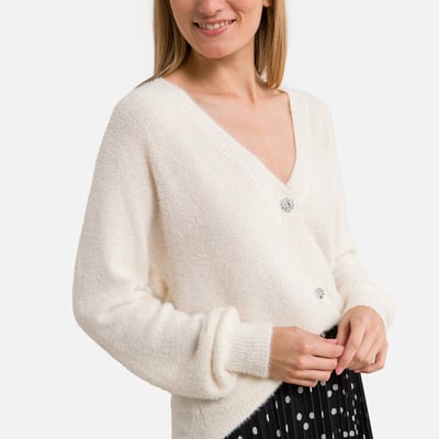 Gilet col V en maille mousseuse ONLY