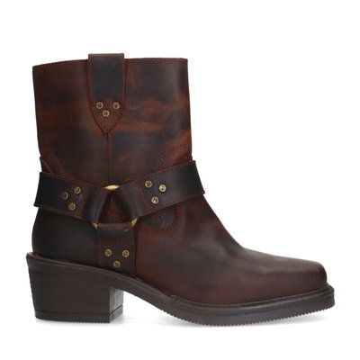 Bottes motardes en cuir croco SACHA