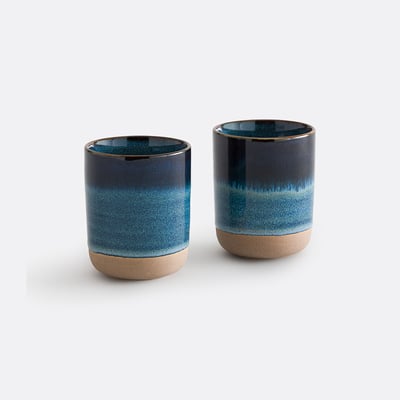 Lot de 2 tasses, en grès émail réactif, BISCETO LA REDOUTE INTERIEURS