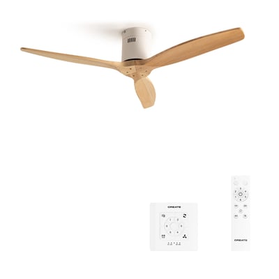 Ventilateur de plafond 40W sans lumière avec contrôleur mural WIND CALM NATURAL WOOD CREATE