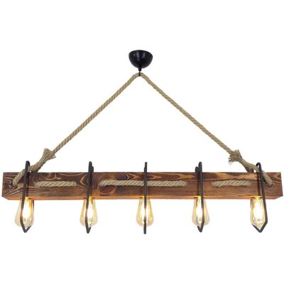 Suspension en bois et métal 4 ampoules Demir HANAH HOME