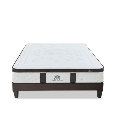 Ensemble Suite Divine 90x190 cm Matelas Mousse + Sommier Bois BELLECOUR