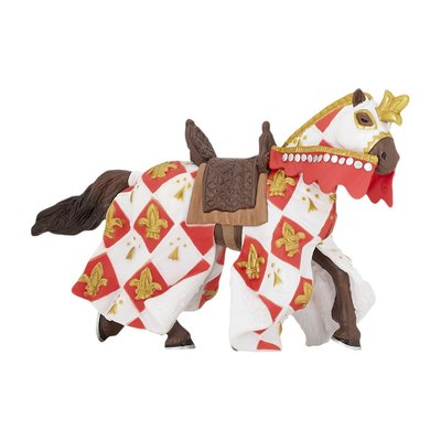 Figurine Cheval du chevalier blanc fleur de lys PAPO