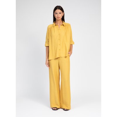 Pantalon fluide jaune moutarde La Redoute