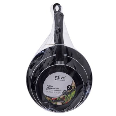 Set de 3 poêles aluminium 20/24/28cm 5FIVE SIMPLY SMART