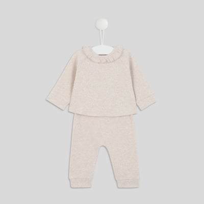 Ensemble côtelé uni en rib, en coton certifié Oeko-Tex BOUT'CHOU