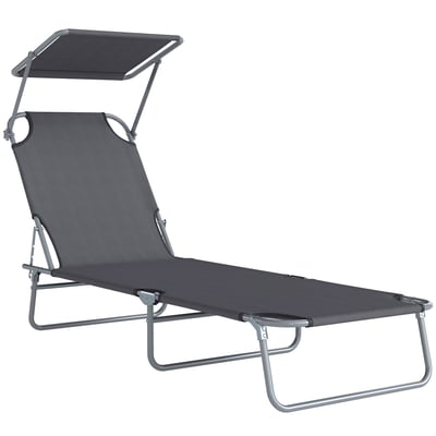 Chaise longue Métal Gris OUTSUNNY