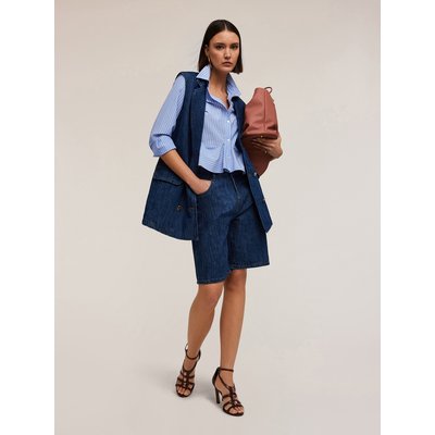 Gilet large en denim mélangé lin MOTIVI