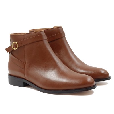 Bottines cavalières plates cuir lisse JULES & JENN