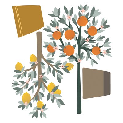 Grand sticker oranger et citronnier LOUISE LILIPINSO