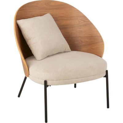 Chaise lounge bois naturel et métal  confort élégant RECOLLECTION