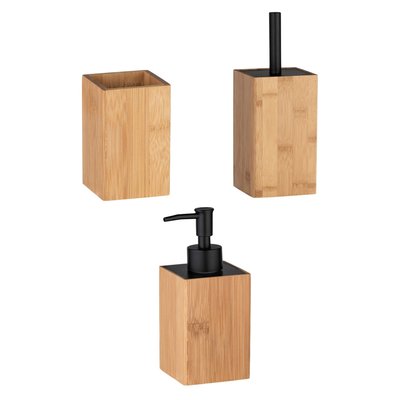 Set accessoires de salle de bain design bambou Padua TOILINUX
