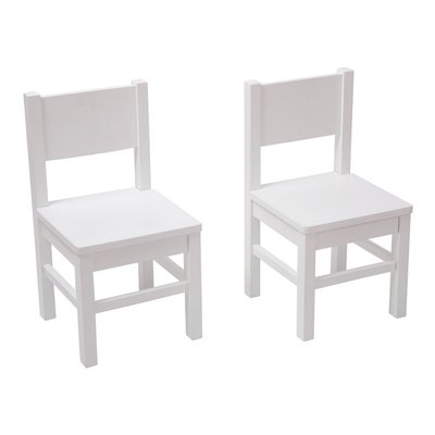 Lot de 2 Chaises Enfant en bois Blanc 4-7 ans PIOUPIOU ET MERVEILLES