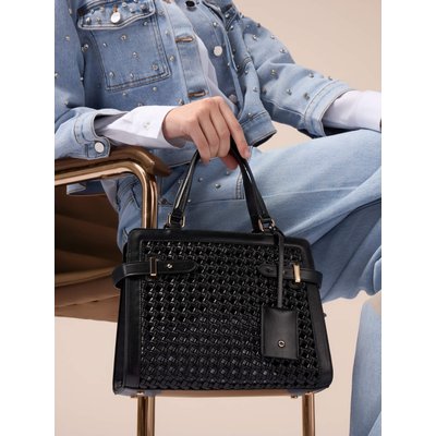 Grand sac à main en forme de bagage réalisé en tissu OLTRE