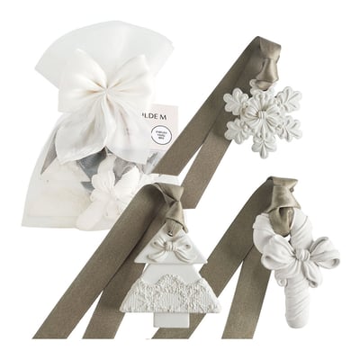 Pochon 3 décors parfumés Musc Irisé RUBANS DE FÊTE MATHILDE M
