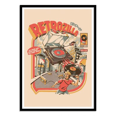 Affiche d’art 50 x 70 cm - Retro Soundzilla - Ilustrata WALL EDITIONS