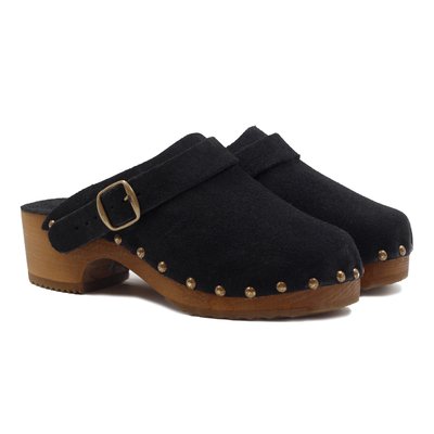 Sabots bois brides cuir daim JULES & JENN