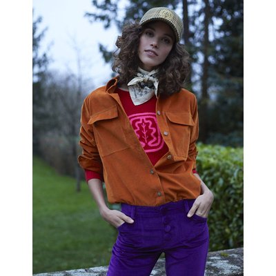 Chemise Chandler orange velours INES DE LA FRESSANGE PARIS