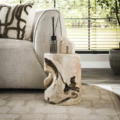 Bout de canapé en bois de teck blanchi ARIZONA PIER IMPORT