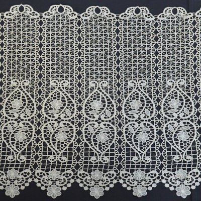 Brise bise uni en macramé fleuri HOME MAISON