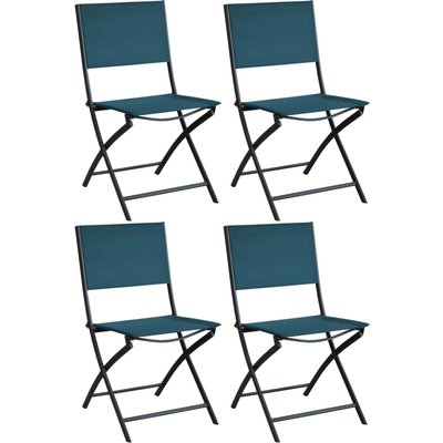 Chaise pliante en acier et toile Dream (Lot de 4) Graphite, rouge PROLOISIRS