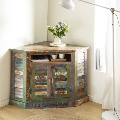 Buffet d'angle en bois coloré  ETHNIK MADE IN MEUBLES 