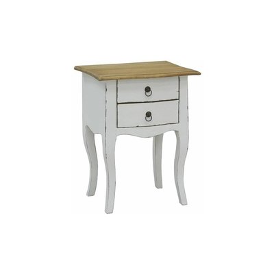 Table de nuit 2 tiroirs en bois blanc AUBRY GASPARD