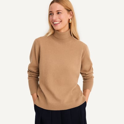 Cashmere Turtleneck Jumper in Fine Knit ANNE WEYBURN