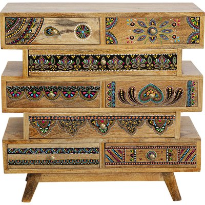 Commode motifs mandala en manguier, MENORCA KARE DESIGN