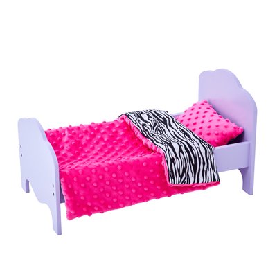 Lit Poupée Violet Draps Zèbre LITTLE PRINCESS TEAMSON KIDS