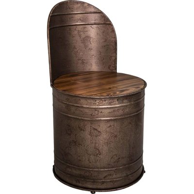 Fauteuil bidon assise en bois ANTIC LINE CRÉATIONS