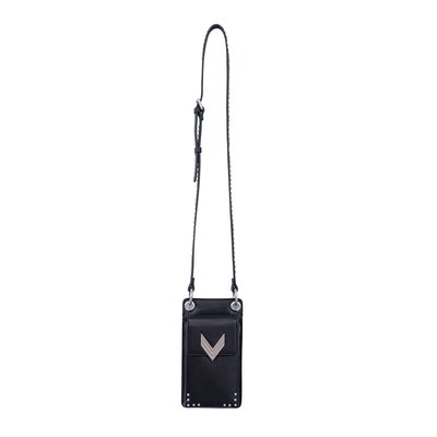 Phone bag 111 cuir bandoulière clous IKKS