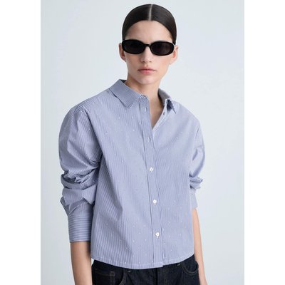 Chemise rayée avec détail strass MANGO