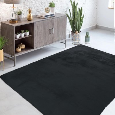 Tapis longs poils shaggy fait à la main motif uni CAREI + UN AMOUR DE TAPIS